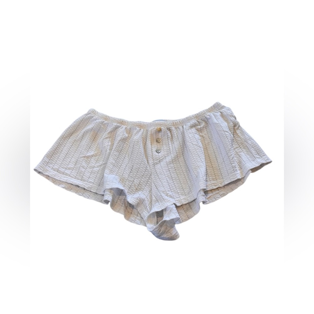 EBERJEY Waffle Knit Lounge Shorts White Size Small - Lightweight
